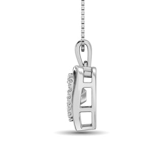 Sterling Silver 1/8 Ct.Tw. Moving Diamond Heart Pendant