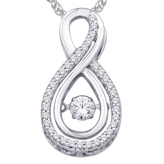 14K White Gold 1/3 Ct.Tw.Moving Diamond Fashion Pendant