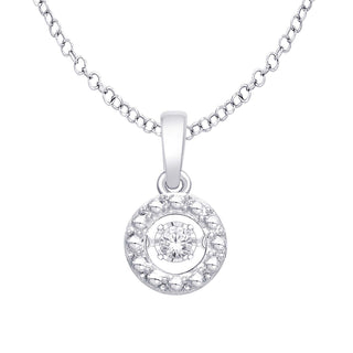 Sterling Silver Moving Diamond Accent Fashion Pendant