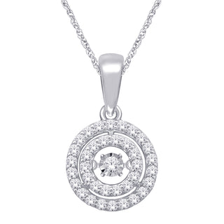 10K White Gold 1/3 Ct.Tw. Moving Diamond Fashion Pendant