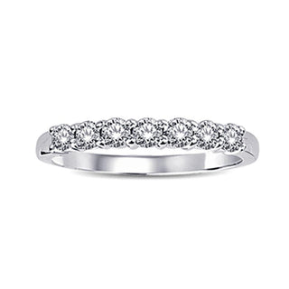 14K White Gold 1/5 Ct.Tw. Diamond 7 Stone Wedding Band