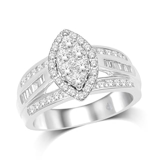 14K White Gold 1/2 Ct.Tw. Diamond Engagement Ring
