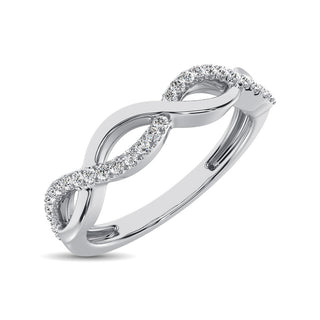 10K White Gold 1/10 Ct.Tw. Diamond Fashion Band