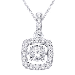 10K White Gold 1/4 Ct.Tw.Moving Diamond Fashion Pendant