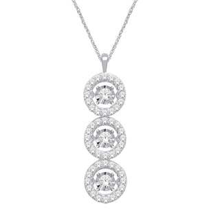 14K White Gold 5/8 Ct.Tw. Moving Diamond Pendant