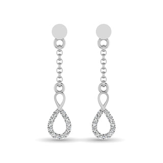 10K White Gold 1/10 Ct.Tw.Diamond Infinity Earrings