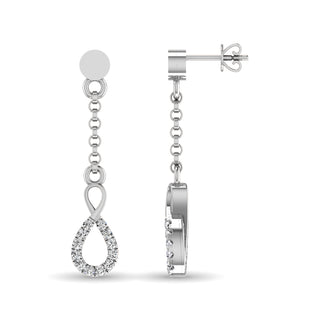 10K White Gold 1/10 Ct.Tw.Diamond Infinity Earrings