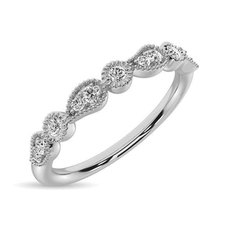 14K White Gold 1/10 Ctw Diamond Stackable Band