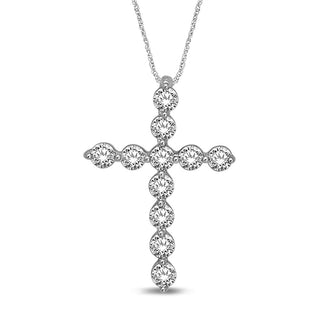 Shared Prong Diamond  1/5 Ct.Tw Cross Pendant.