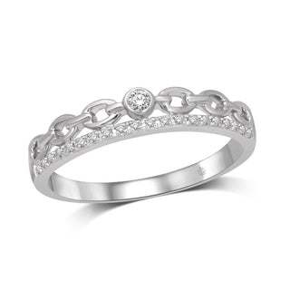 14K White Gold 1/20 Ct.Tw.Diamond Stackable Band
