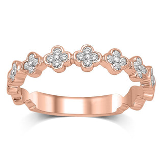 14K Rose Gold 1/4 Ct.Tw.Diamond Stackable Band