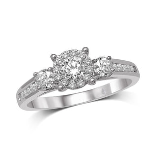 14K White Gold 5/8 Ct.Tw.Diamond Engagement Ring