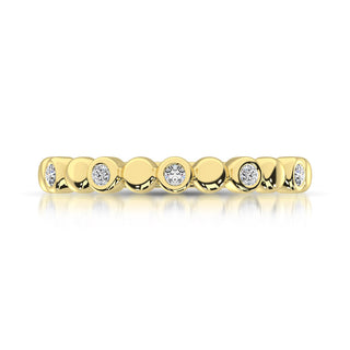 14K Yellow Gold 1/20 Ct.Tw.Diamond Stackable Band
