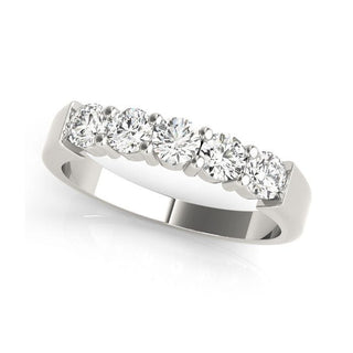 5 Stone Diamond Anniversary Band Shared Prong 14K Gold