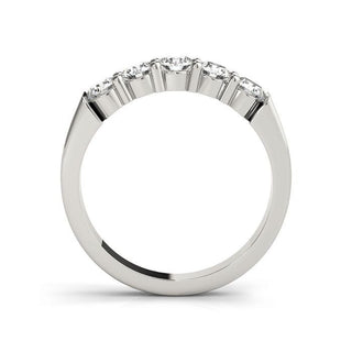5 Stone Diamond Anniversary Band Shared Prong 14K Gold