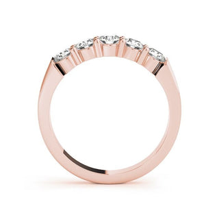 5 Stone Diamond Anniversary Band Shared Prong 14K Gold