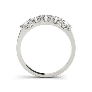 5 Stone Diamond Anniversary Band Shared U Prong 14K Gold