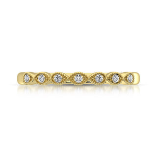 14K Yellow Gold 1/20 Ct.Tw. Diamond Stackable Band