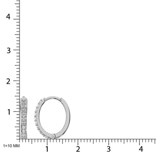 10K White Gold 1/3 Ctw Diamond Hoop Earrrings