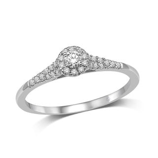 10K White Gold 1/4 Ctw Diamond Engagement Ring