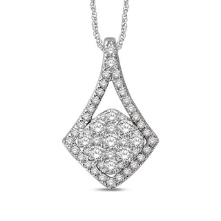 14K White Gold 3/4 Ctw Diamond Fashion Pendant