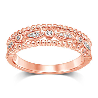 14K Rose Gold 1/20 Ct.Tw.Diamond Stackable Band