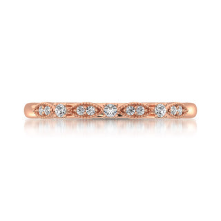 14K Rose Gold 1/10 Ct.Tw.Diamond Stackable Band