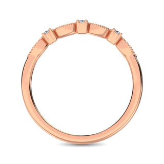 14K Rose Gold 1/10 Ct.Tw.Diamond Stackable Band