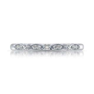 14K White Gold 1/10 Ct.Tw.Diamond Stackable Band