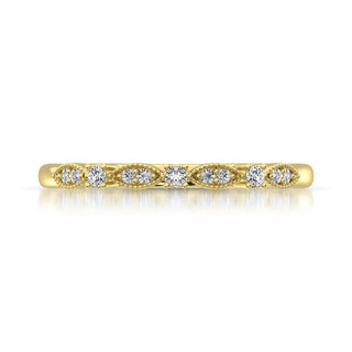 14K Yellow Gold 1/10 Ct.Tw.Diamond Stackable Band