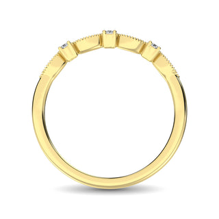 14K Yellow Gold 1/10 Ct.Tw.Diamond Stackable Band