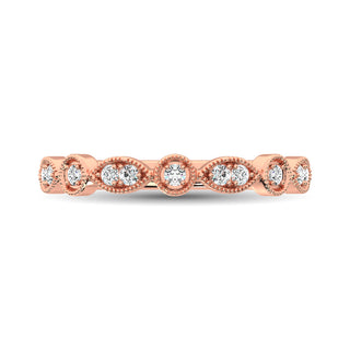 14K Rose Gold 1/8 Ct.Tw.Diamond Stackable Band