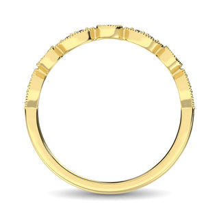 14K Yellow Gold 1/8 Ct.Tw.Diamond Stackable Band