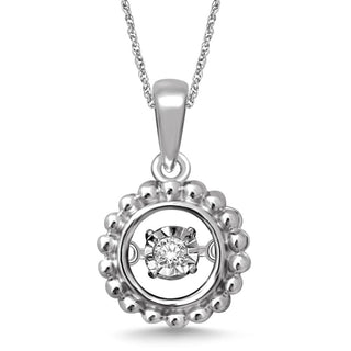 Sterling Silver Moving Diamond Accent Fashion Pendant