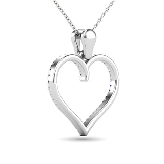 10K White Gold 1/6 Ctw Diamond Heart Pendant