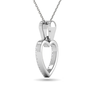 10K White Gold 1/10 Ctw Diamond Heart Pendant