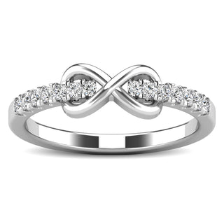 10K White Gold 1/4 Ctw Diamond Infinity Ring