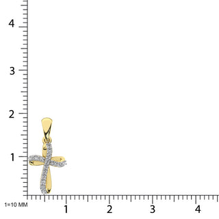 10K Yellow Gold 1/10 Ctw Diamond Cross Pendant