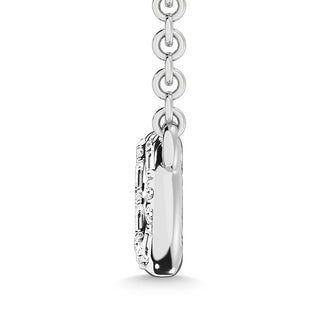Diamond 1/6 Ct.Tw. Round and Baguette Cut Infinity Necklace in 10K White Gold