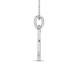 10K White Gold 1/10 Ctw Diamond Double Heart Pendant