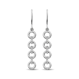 Sterling Silver 1/20 Ctw Drop Earrings
