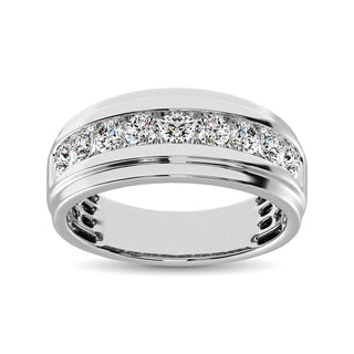 10K White Gold 1/2 Ct.Tw. Diamond Satin Finish Mens Band