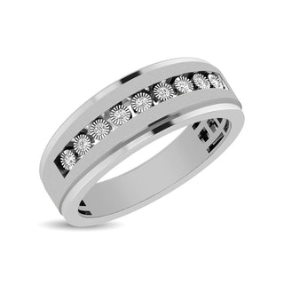 10K White Gold 1/10 Ct.Tw. Diamond Illusion Mens Band