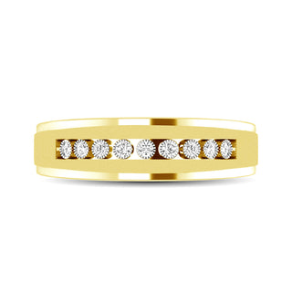 10K Yellow Gold 1/20 Ct.Tw. Diamond Illusion Ladies Band