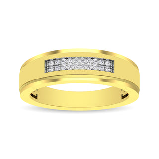 10K Yellow Gold Diamond 1/10 Ctw Mens Ring