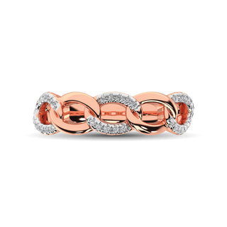 14K Rose Gold 1/6 Ct.Tw. Diamond Interlinked Annivesary Band