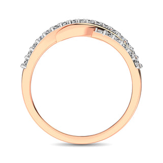 10K Rose Gold 1/6 Ct.Tw. Diamond Criss Cross Ring
