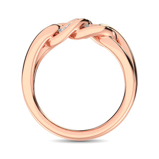 10K Rose Gold 1/5 Ct.Tw. Diamond Interlinked Circle Ring