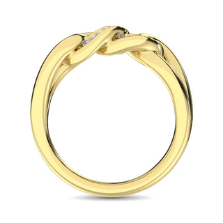 10K Yellow Gold 1/5 Ct.Tw. Diamond Interlinked Circle Ring