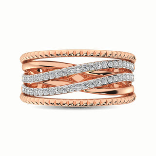 14K Rose Gold 1/3 Ct.Tw. Diamond Fashion Ring